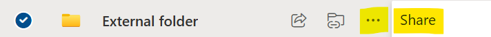 Select folder and click on share